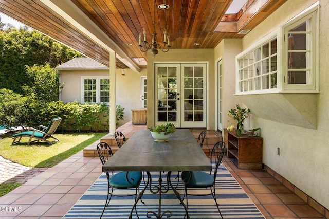 394 S Bonnie Ave, Pasadena, CA 91106 - view of patio / terrace featuring french doors and outdoor dining space