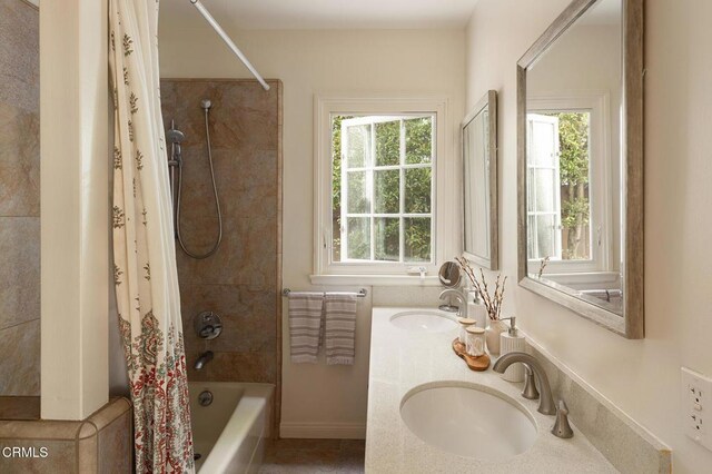 394 S Bonnie Ave, Pasadena, CA 91106 - bathroom featuring shower / tub combo and double vanity