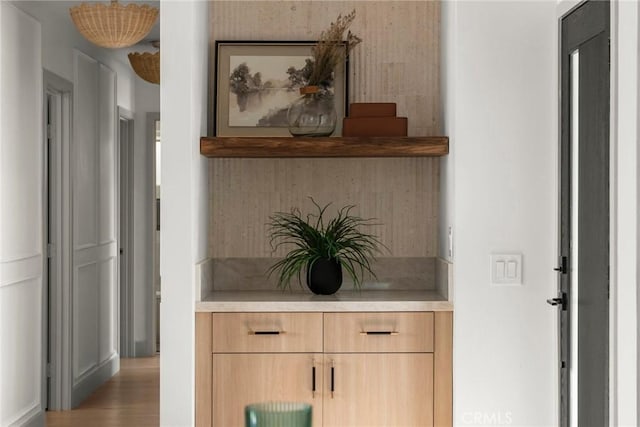 17174 Santa Madrina St, Fountain Valley, CA 92708 - detailed view of wood finished floors and decorative backsplash