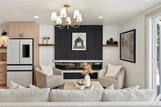 17174 Santa Madrina St, Fountain Valley, CA 92708 - living room with a chandelier and recessed lighting