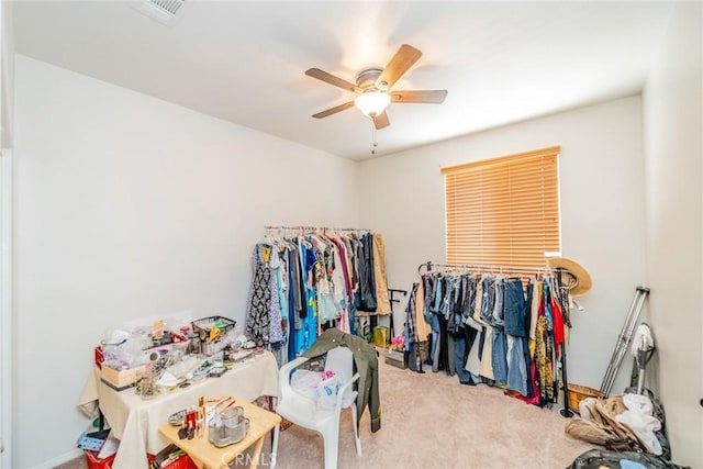 13932 Pinellia St, Hesperia, CA 92344 - walk in closet featuring a ceiling fan and carpet