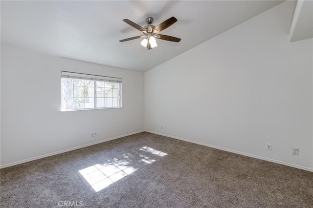 1542 E Alluvial Ave Unit 258, Fresno, CA 93720 - unfurnished room with lofted ceiling, carpet flooring, and a ceiling fan