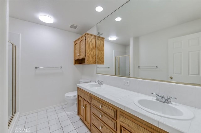 1542 E Alluvial Ave Unit 258, Fresno, CA 93720 - bathroom featuring double vanity, a stall shower, and tile patterned flooring