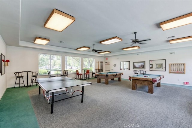 1542 E Alluvial Ave Unit 258, Fresno, CA 93720 - recreation room featuring billiards, carpet, and ceiling fan