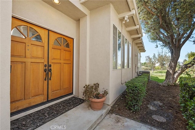 1444 Upland Hills Dr N, Upland, CA 91784 - doorway to property featuring stucco siding and french doors