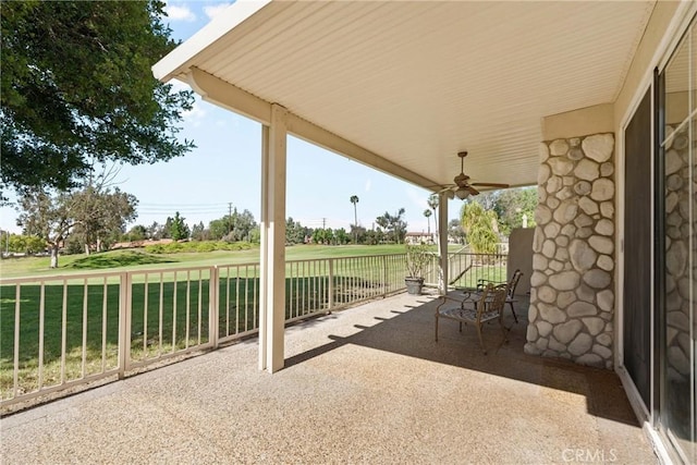 1444 Upland Hills Dr N, Upland, CA 91784 - view of patio with a ceiling fan and view of golf course