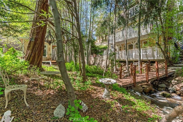 29613 Hook Creek Rd, Cedar Glen, CA 92321 - view of yard featuring a wooden deck
