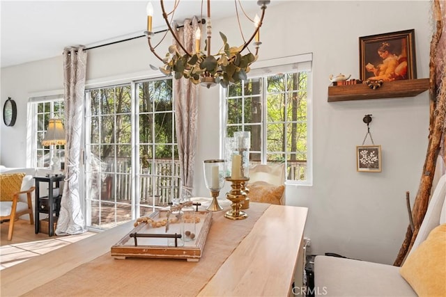 29613 Hook Creek Rd, Cedar Glen, CA 92321 - dining room featuring a chandelier