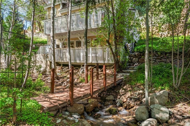 29613 Hook Creek Rd, Cedar Glen, CA 92321 - back of property with a balcony