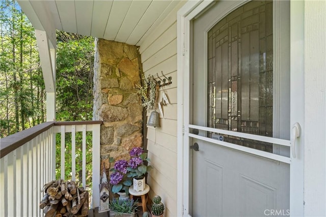 29613 Hook Creek Rd, Cedar Glen, CA 92321 - doorway to property featuring stone siding