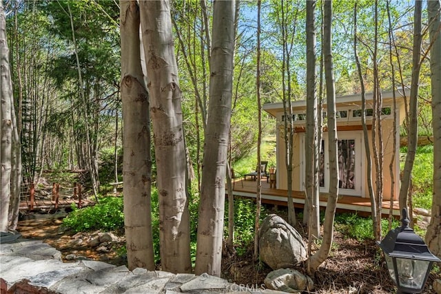 29613 Hook Creek Rd, Cedar Glen, CA 92321 - view of yard with a wooden deck