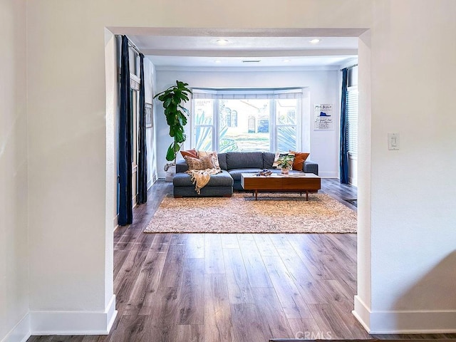 1927 W 84th Pl, Los Angeles, CA 90047 - living room featuring wood finished floors and baseboards