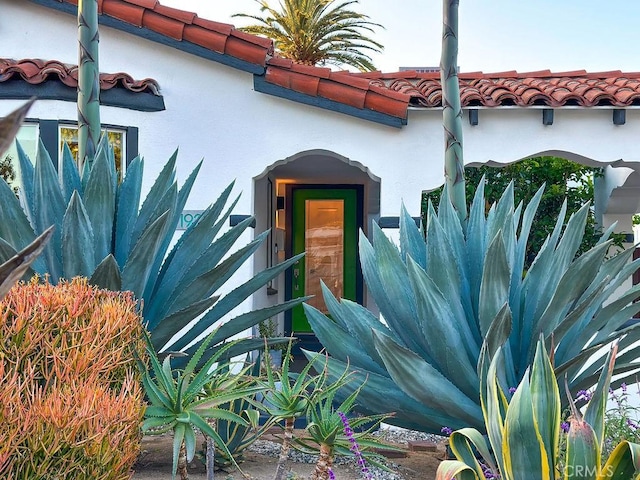 1927 W 84th Pl, Los Angeles, CA 90047 - doorway to property featuring a tiled roof and stucco siding