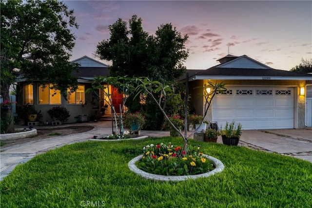 10049 Langdon, Mission Hills San Fernando, CA 91345 - ranch-style home with concrete driveway, a yard, and a garage