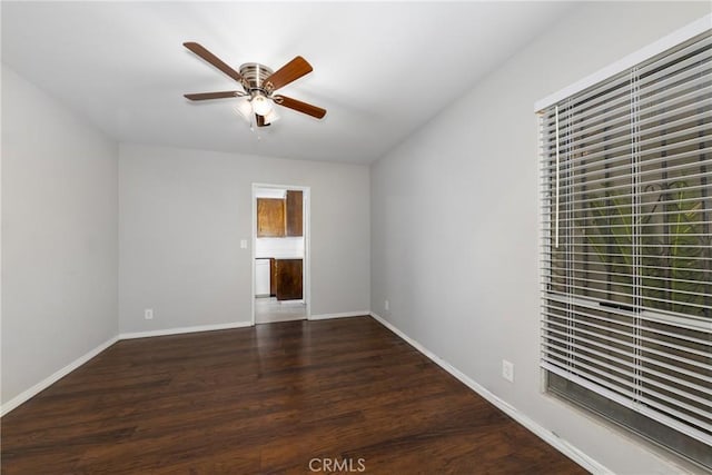 261 E Fig Ave, Monrovia, CA 91016 - unfurnished room with a ceiling fan, baseboards, and wood finished floors