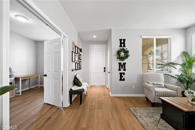27286 Wedgewood Way, Murrieta, CA 92562 - entryway featuring light wood-type flooring, baseboards, and recessed lighting