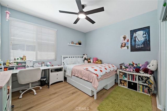 27286 Wedgewood Way, Murrieta, CA 92562 - bedroom with light wood finished floors and a ceiling fan