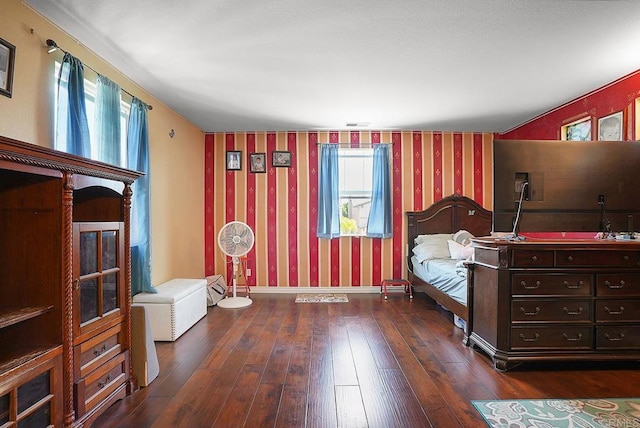 7132 Torrey Mesa Ct, San Diego, CA 92129 - bedroom with wallpapered walls, wood-type flooring, and baseboards