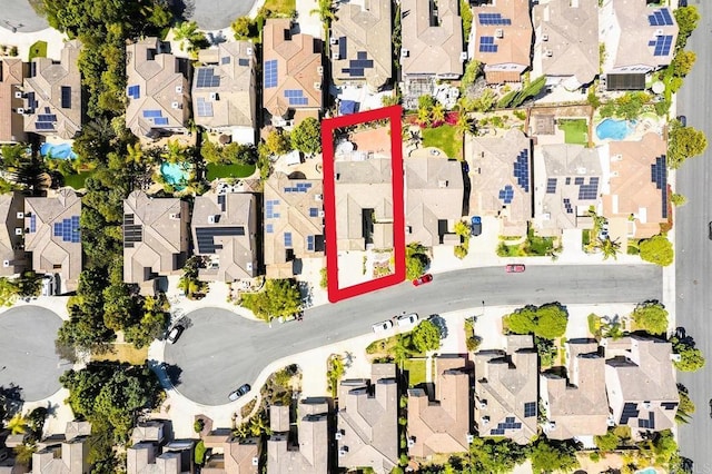 7132 Torrey Mesa Ct, San Diego, CA 92129 - aerial view of residential area featuring property parcel outlined