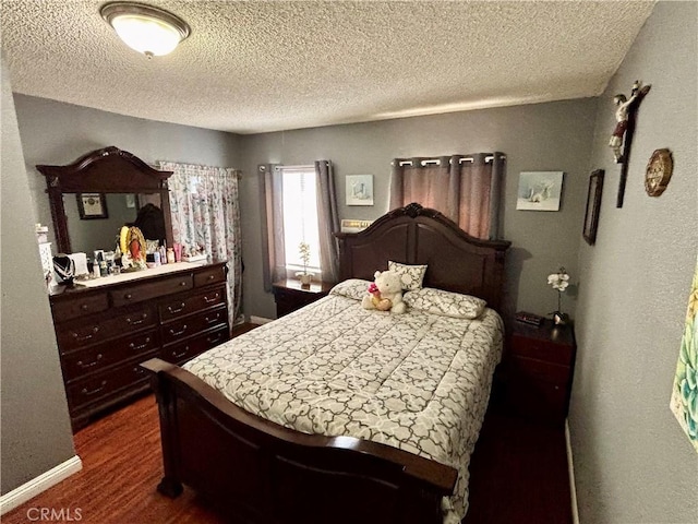 16739 Upland, Fontana, CA 92335 - bedroom with a textured ceiling and dark wood-style floors