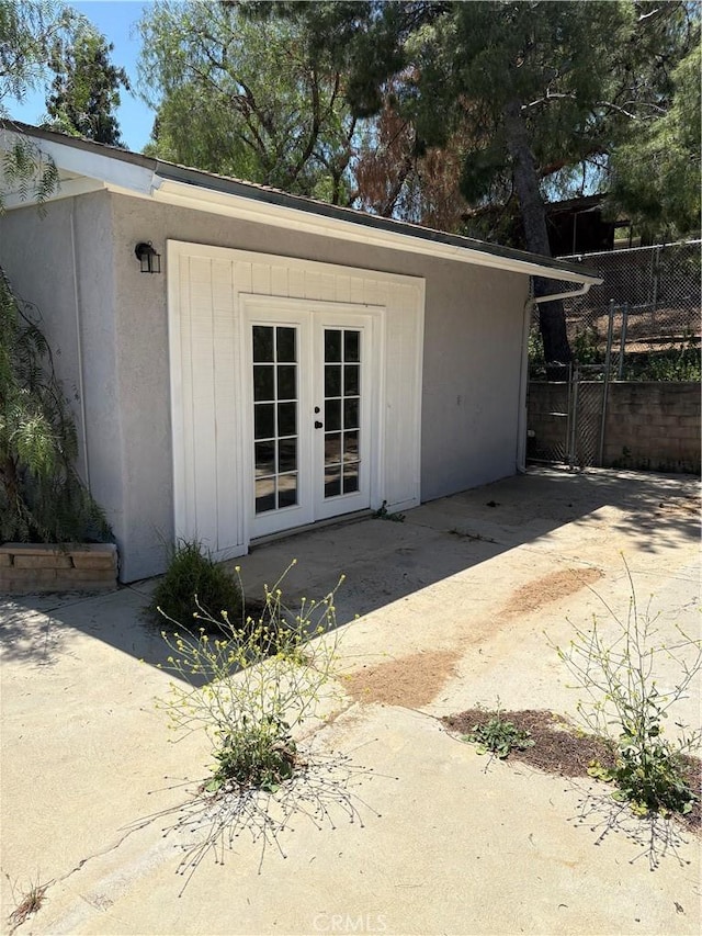 22555 Fern Ann Falls Rd, Chatsworth, CA 91311 - view of outdoor structure featuring french doors