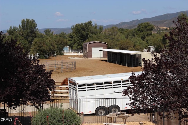 35135 Caprock Rd, Santa Clarita, CA 91390 - view of yard featuring an outbuilding and a mountain view