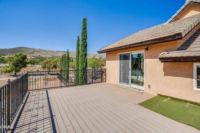 35135 Caprock Rd, Santa Clarita, CA 91390 - wooden terrace featuring a mountain view