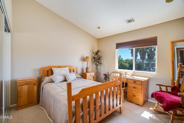 35135 Caprock Rd, Santa Clarita, CA 91390 - bedroom with light colored carpet and lofted ceiling
