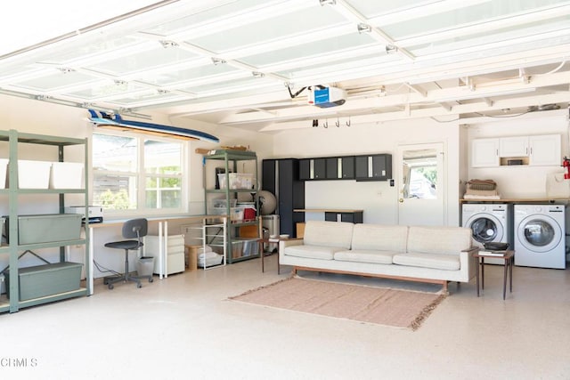 202 N Fulton St, Ojai, CA 93023 - garage with separate washer and dryer and a garage door opener