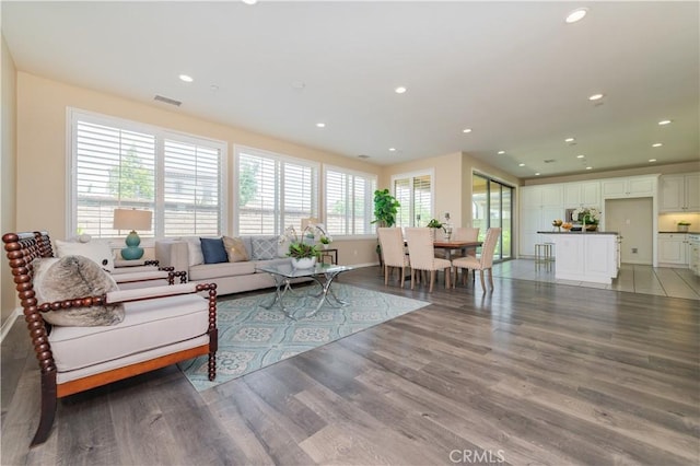 3407 Paseo Dr, Brea, CA 92823 - living area with light wood-style flooring, recessed lighting, and baseboards