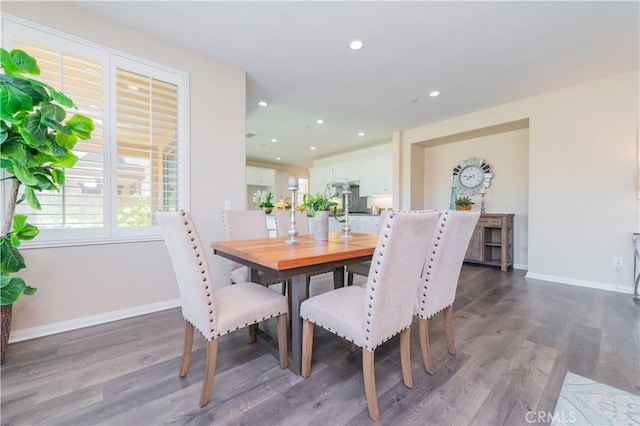 3407 Paseo Dr, Brea, CA 92823 - dining area featuring wood finished floors, baseboards, and recessed lighting