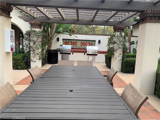 3407 Paseo Dr, Brea, CA 92823 - view of patio featuring outdoor dining area and a pergola