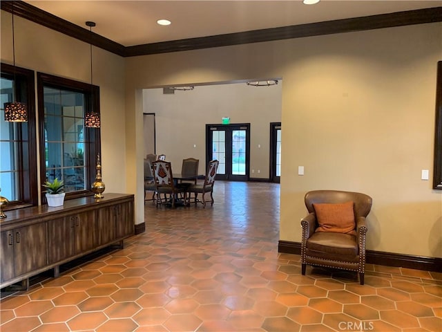 3407 Paseo Dr, Brea, CA 92823 - community lobby with ornamental molding and recessed lighting