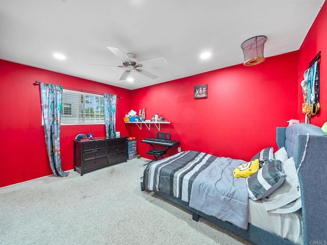 1562 Richandave Ave, El Cajon, CA 92019 - bedroom with carpet floors, recessed lighting, and ceiling fan