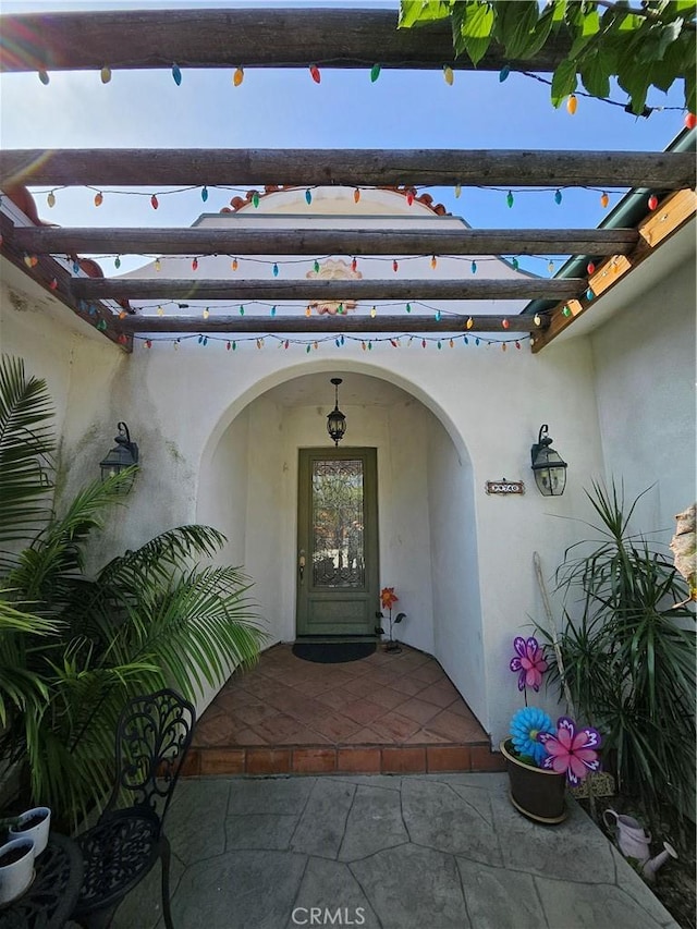 9740 La Canada Way, Shadow Hills, CA 91040 - doorway to property with stucco siding
