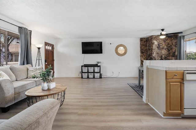 1025 4th Ave Unit 8, Chula Vista, CA 91911 - living area featuring light wood-style flooring and ceiling fan