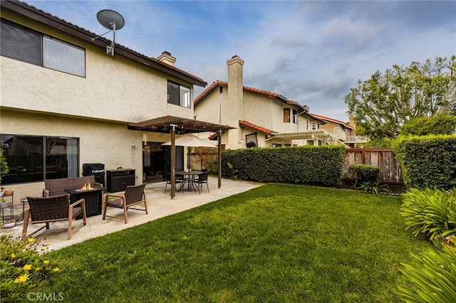 3516 Landsford Way, Carlsbad, CA 92010 - view of yard with an outdoor fire pit, a pergola, and a patio