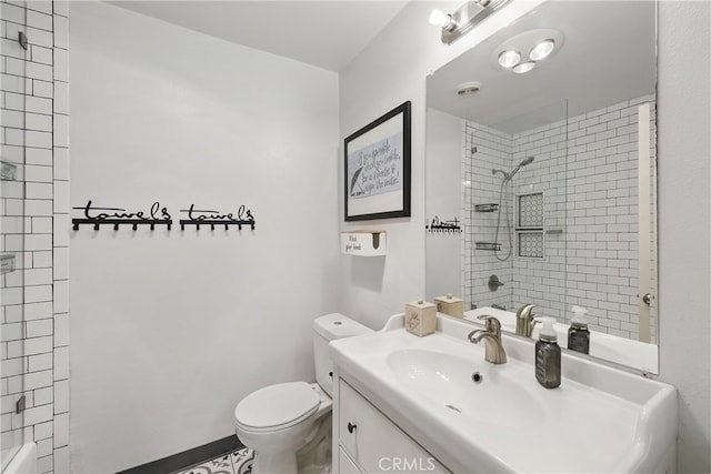 8121 Canby Ave Unit 4, Reseda, CA 91335 - bathroom with toilet, tiled shower, and vanity