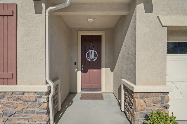 11066 Guffey Ranch Way, Corona, CA 92883 - doorway to property featuring stucco siding and stone siding