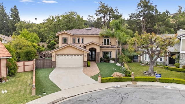 1202 Duke Ln, Walnut, CA 91789 - mediterranean / spanish-style home with stucco siding, stone siding, concrete driveway, and a tile roof