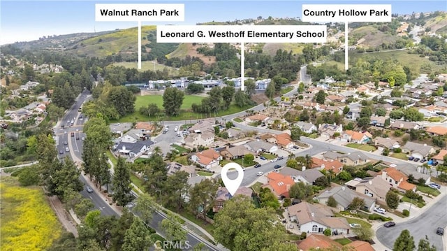 1202 Duke Ln, Walnut, CA 91789 - aerial overview of property's location featuring nearby suburban area