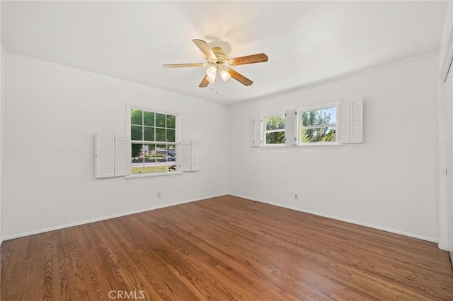 1424 E Vine Ave, West Covina, CA 91791 - unfurnished room with ceiling fan, wood finished floors, and baseboards