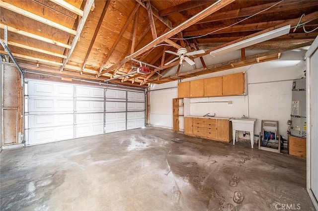 11408 Herb St Unit 7, South El Monte, CA 91733 - garage featuring strapped water heater and a sink