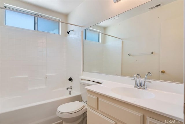 26057 Crestmont Cir, Menifee, CA 92586 - bathroom featuring toilet, vanity, and  shower combination