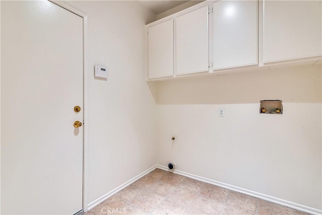 26057 Crestmont Cir, Menifee, CA 92586 - washroom with cabinet space, hookup for a washing machine, and baseboards