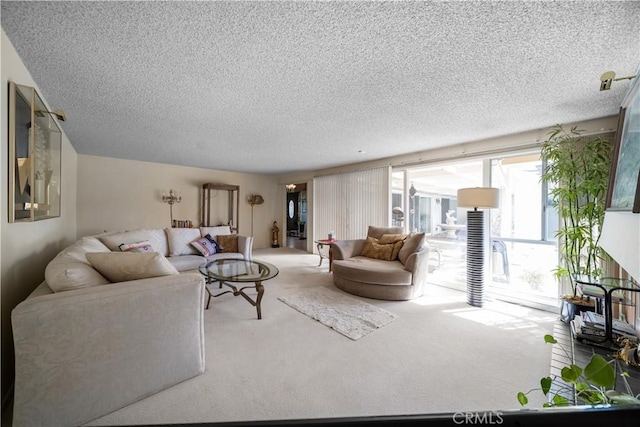 21166 E Rimpath Dr, Covina, CA 91724 - carpeted living area featuring a textured ceiling