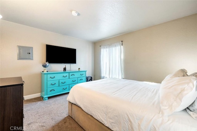 2881 Huntington Blvd Unit 137, Fresno, CA 93721 - bedroom with electric panel, carpet flooring, and baseboards