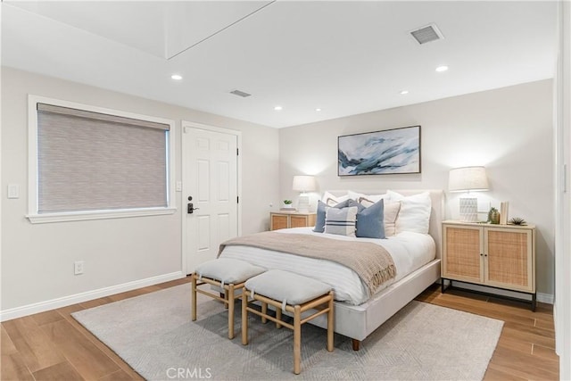 1518 Ocean Ave, Seal Beach, CA 90740 - bedroom featuring attic access, wood finished floors, recessed lighting, and baseboards