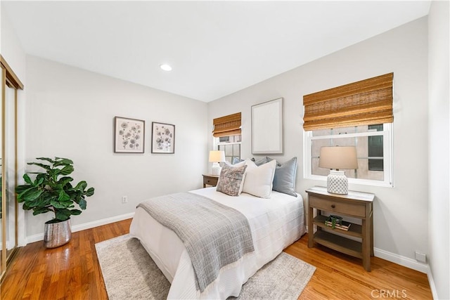 1518 Ocean Ave, Seal Beach, CA 90740 - bedroom with baseboards, light wood-style floors, and recessed lighting