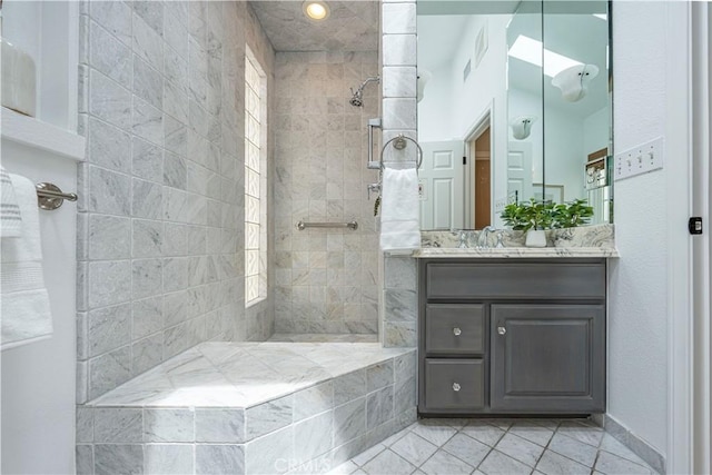 1518 Ocean Ave, Seal Beach, CA 90740 - full bath featuring walk in shower, vanity, and tile patterned floors
